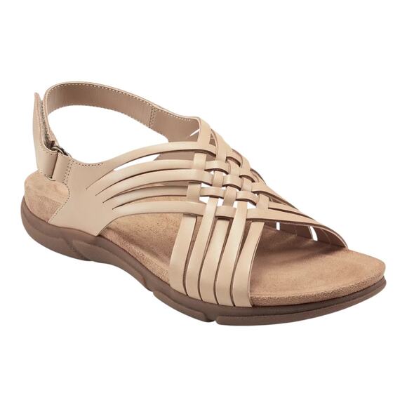 Easy Spirit Women's Mar Woven Leather Slingback Sandals Light Natural Size 7 1/2 - Picture 1 of 4
